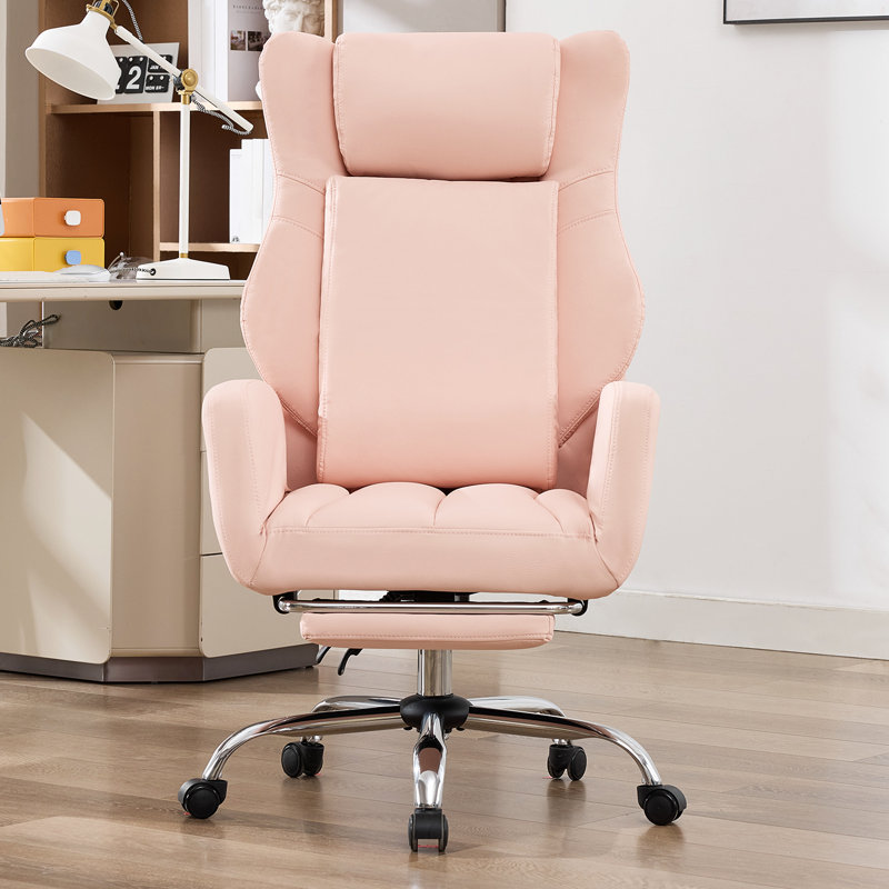 Seaberg Ergonomic PU Leather Office Chair with 3D Kneading Massage, Adjustable Backrest (90°-135°), Folding Armrest, Telescopic Footrest, 360° Swivel & Silent Wheels - Comfort Desk Chair for Work/Gaming/Nap