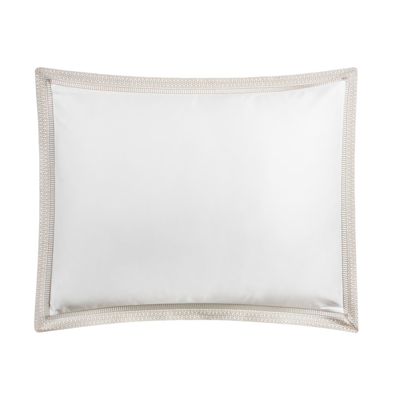 Windsor 100% Cotton Sateen Shams, white/ latte, King
