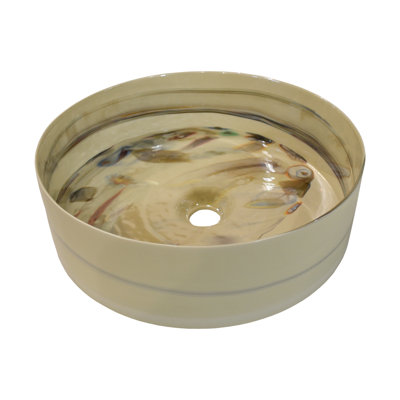 Positano 16" Murano Glass Round Vessel Bathroom Sink