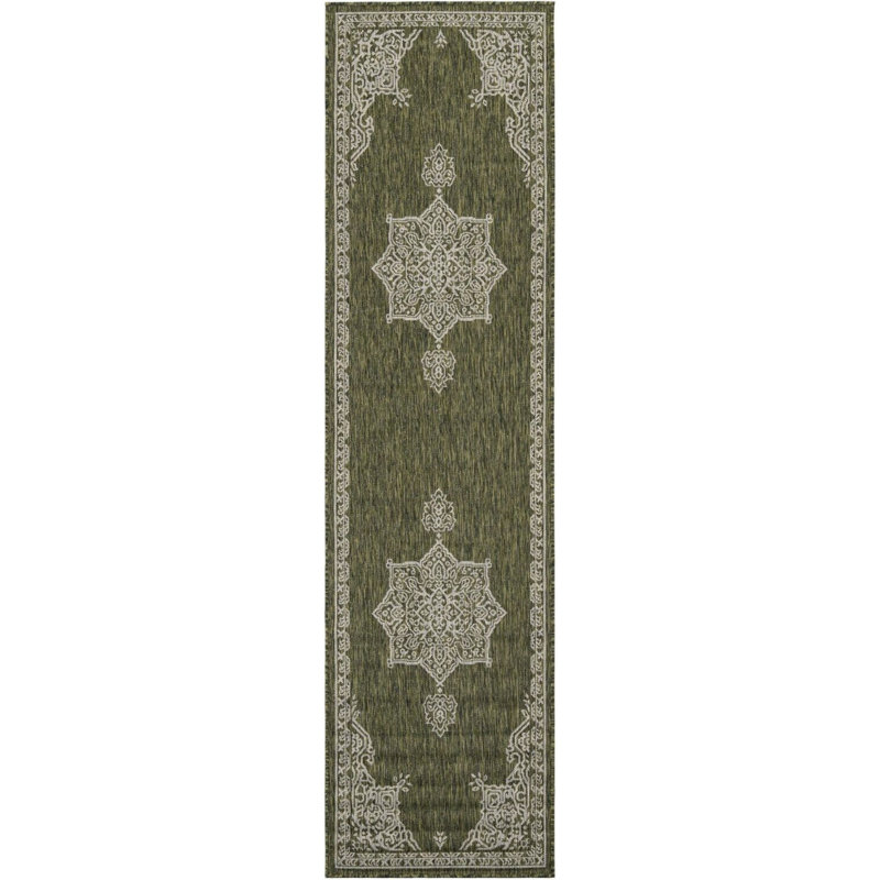 Tapis transitionnel Tollefson couleur forêt, Tapis de couloir 2 pi 7 po x 10 pi