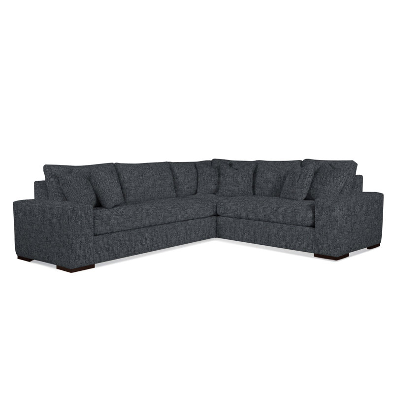 Memphis Sectional, Sunbrella Blue Pinstripe; 6205-64, Right Hand Facing, Java