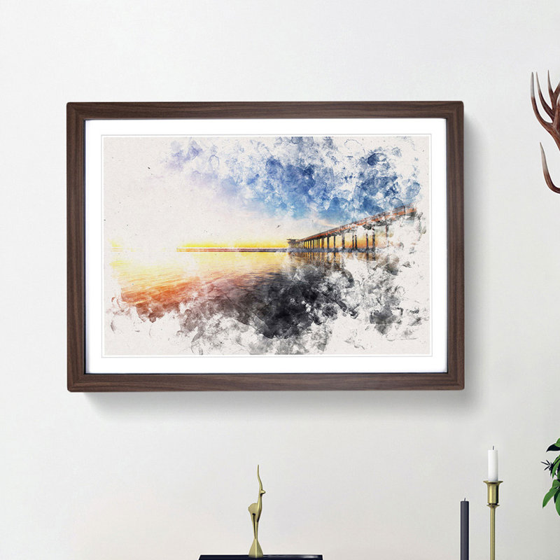 Pier in San Diego - Framed Print, Walnut Framed, 45cm H x 63cm W x 2cm D