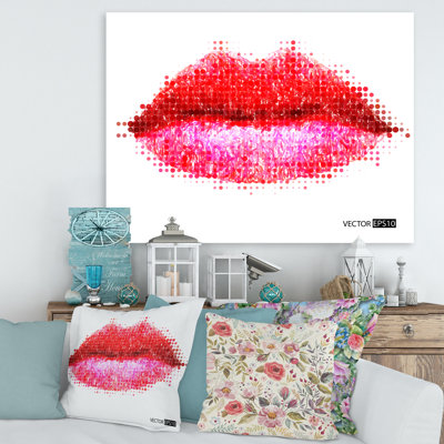«Abstract Red Woman Lips», impression sur toile