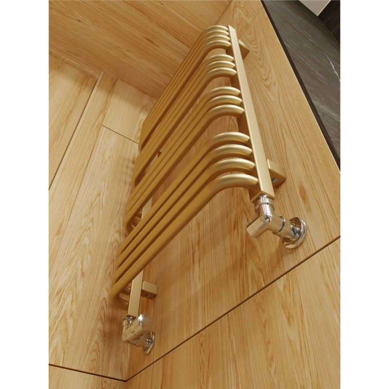 Alex Brass Heated Towel Rail, 76cm H  x 50cm W x 12cm D