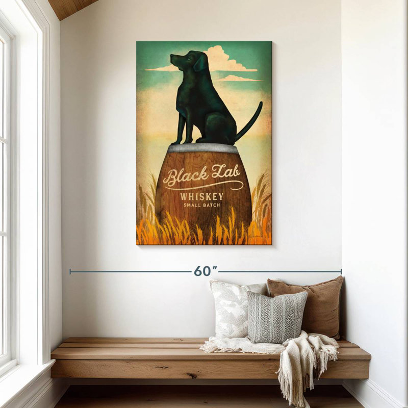 Brampt Black Lab Whiskey, 45" H x 30" W