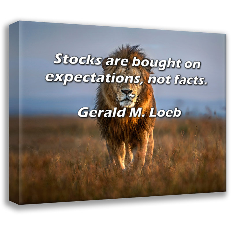 Citation artistique «Les actions sont achetées en fonction des attentes et non des faits». Toile tendue par Gerald M. Loeb