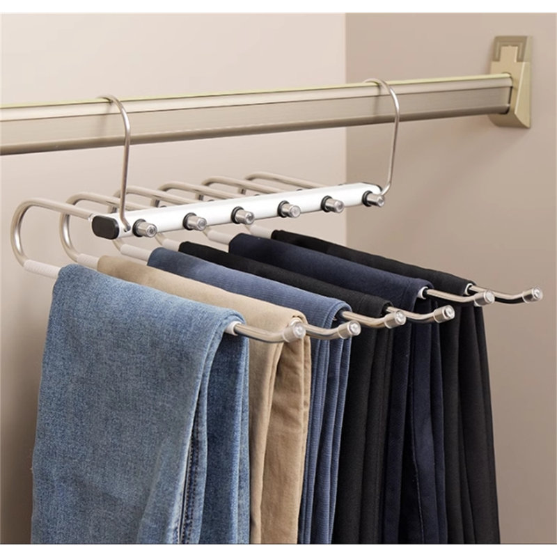 Cintre pour pantalons pliable en acier inoxydable, 2