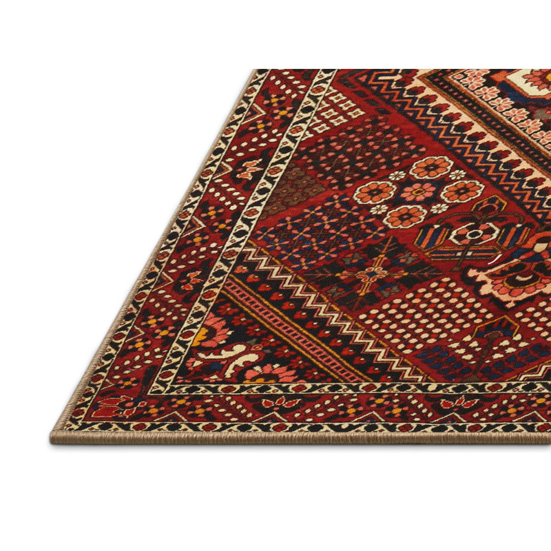 Tapis de style oriental rouge, Rectangle 5 pi x 8 pi