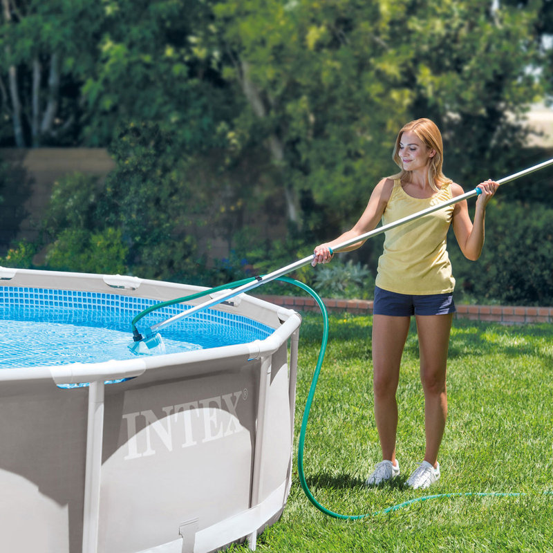 Intex 10ft x 30in Metal Frame Swimming Pool with Filter and Maintenance Kit