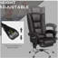 Fauteuil de bureau Vibration Massage avec chaleur, repose-pieds, noir