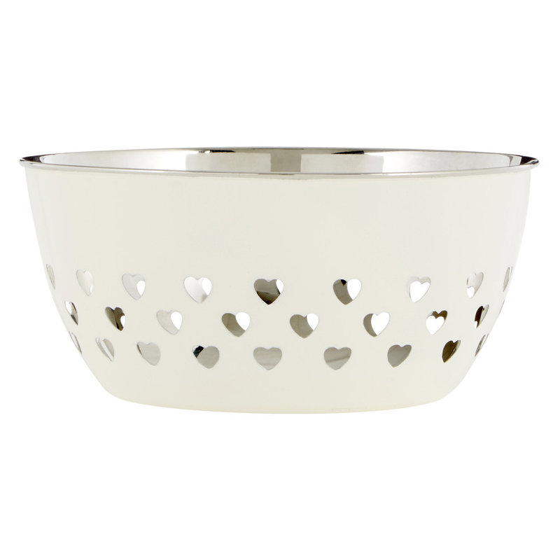 Symple Stuff Josephus Stainless Steel Serving Bowl, Ivory