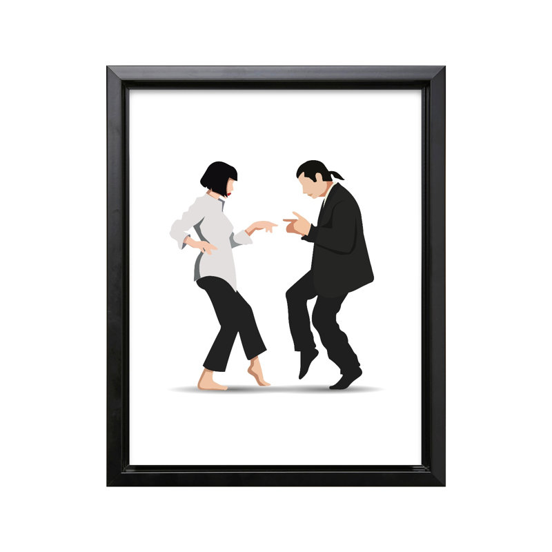 Pulp Fiction Twist Dance No1, Cadre noir, Canevas, 18"H x 24"W