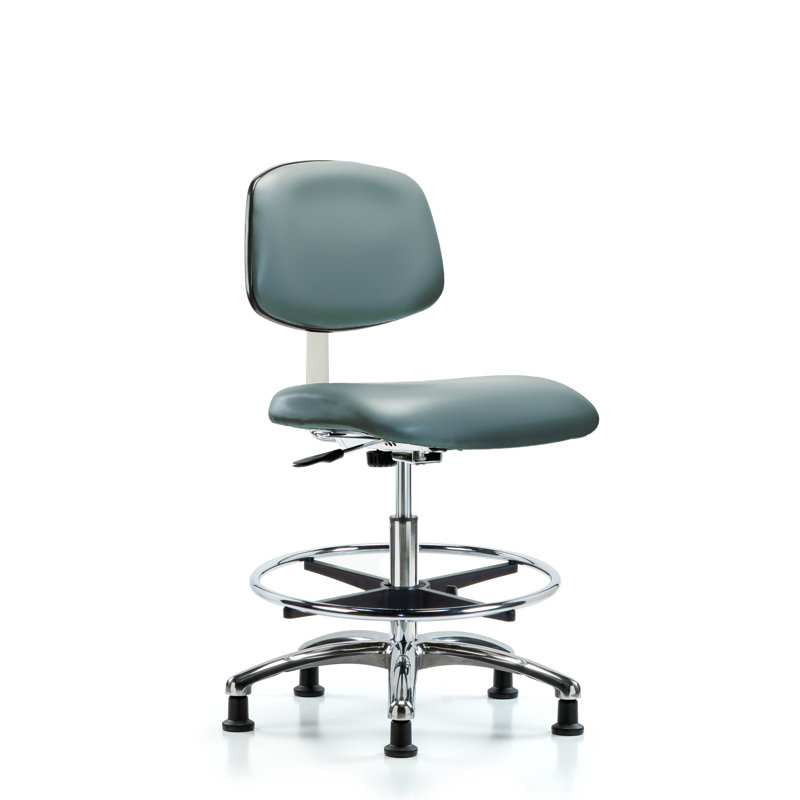 Medich Vinyl Task Chair, Light Blue, Glides