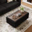 Repose-pieds de rangement tapissier avec plateau 40,55 po Sherry (ensemble de 2)-132788788