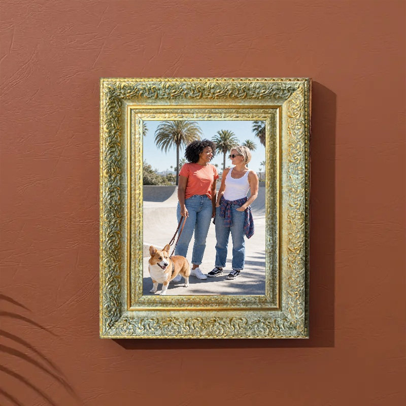 Cadre 11 po x 14 po orné de 3 pièces or antique pour présentation de portrait