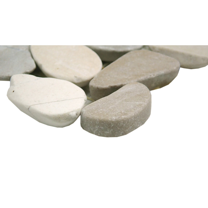 Opuscar Light 12 In. X 12 In. Honed Pebbles Floor And Wall Tile (10.66 Sq. Ft./Case), Light