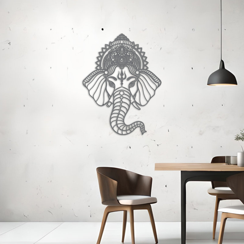 Handmade Wall Decor on ACM, Silver, 32" H x 24.7" W x 0.25" D