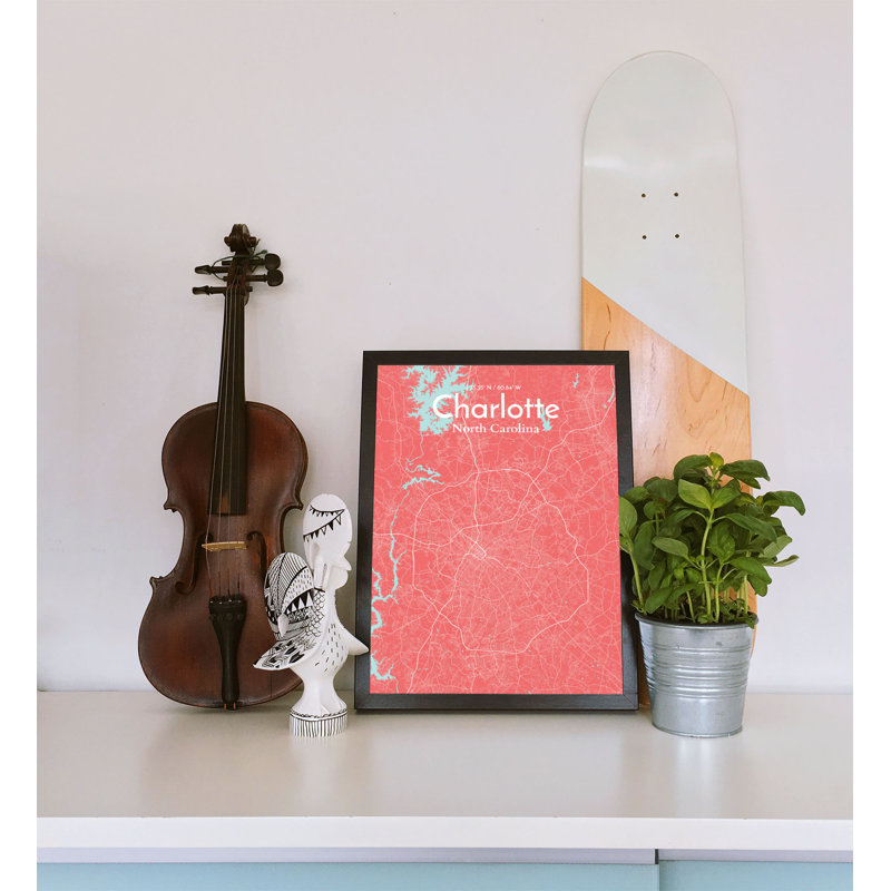 Charlotte City Map - No Frame Print, 43.2cm H x 27.9cm W x 0.13cm D