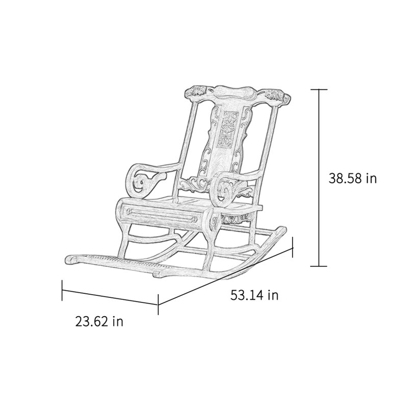 Magnifique chaise berçante décontractée en bois massif
