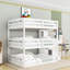 Lit double superposé double au dessus d'un lit double avec escalier de rangement-1726155801