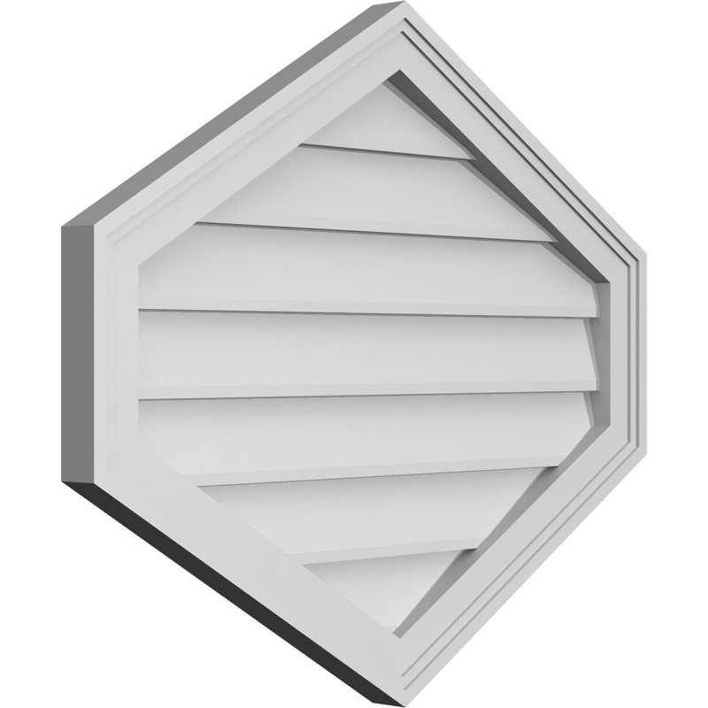 Ventilé vertical à pignon vertical 7/12 po, H 24 po x l 28 po x P 1,5 po