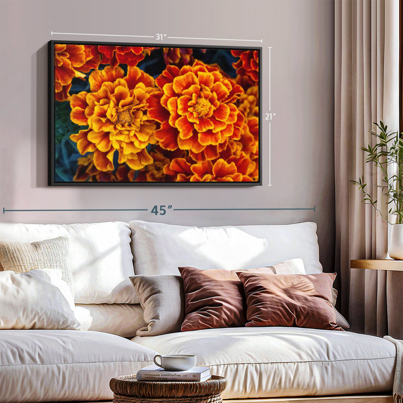 Floral et botanique "Fleurs de souci", H 21 po x l 31 po