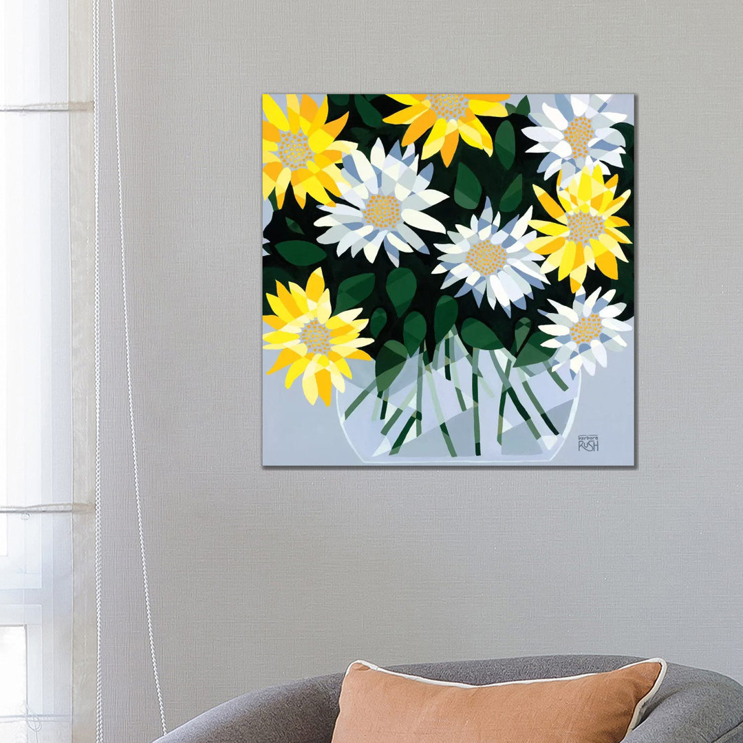 A Bouquet Of Delightful Daisies von Barbara Rush - Galerie-umwickelte Leinwand Giclée auf Leinwand