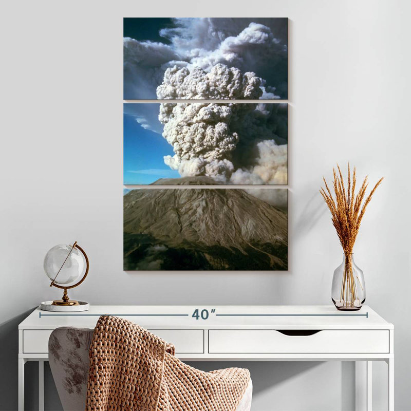 Eruption volcanique d'Alvord 1980, H 32 po x l 20 po