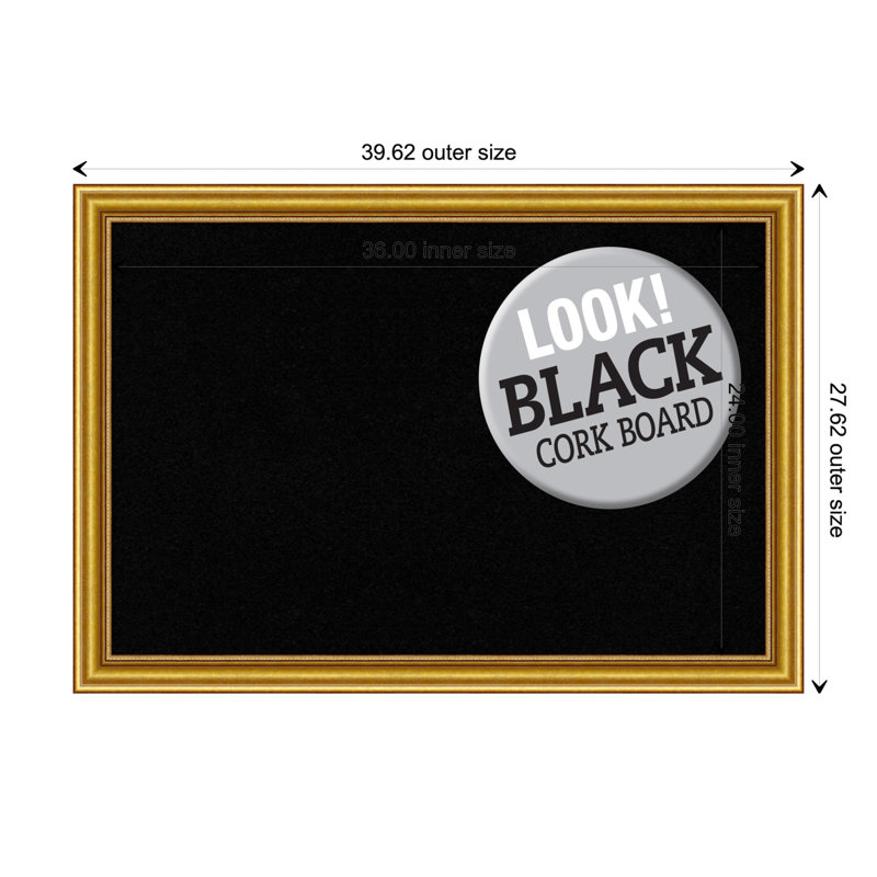 Babillard mural, H 27,62 po x l 39,62 po x P 1,25 po, Noir