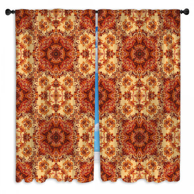 Ornate Floral Mandala Window Curtains Mandala Sheer & Room Darkening - 2 Panels