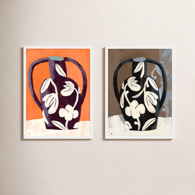 Black Vases 2-Piece Print Set by Marco Marella