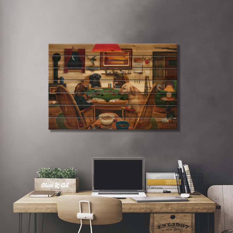 " Duck Hunters " by Leo Stans, 18" H x 26" W x 1.5"D