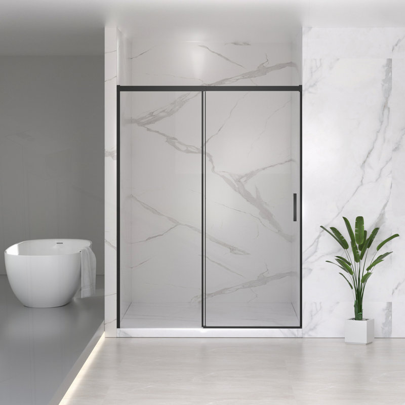 Porte de douche coulissante semi-sans cadre de haute qualité avec caractéristiques avancées