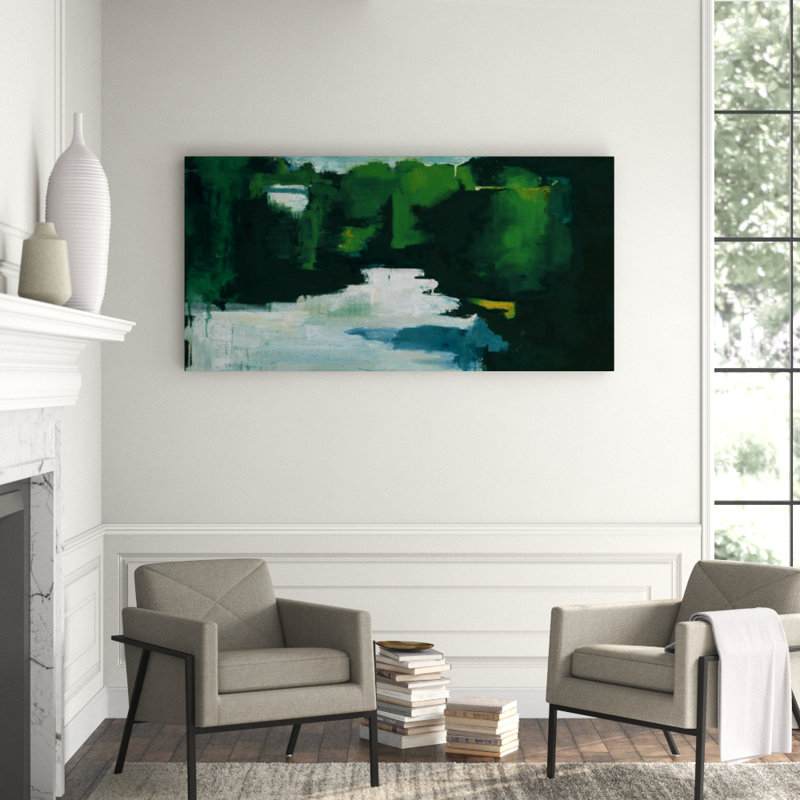 Emerald Landscape Painting by Samuel Kane, Image Brush Gel, 36" H x 72" W