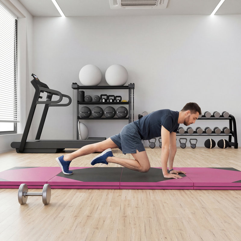 Tapis de gymnastique épais multicolore 4 pi x 10 pi x 2 po Polar Aurora