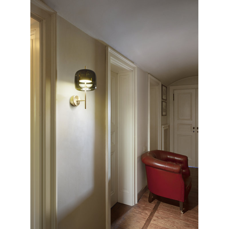 Jube Wall Lamp S, Smoky Transparent, Matte Steel, 2700