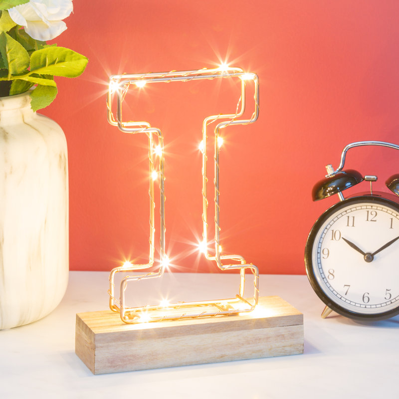 Light Up Letter  | Personalised Initial Copper Letter Light LED Alphabet Light Jim, I