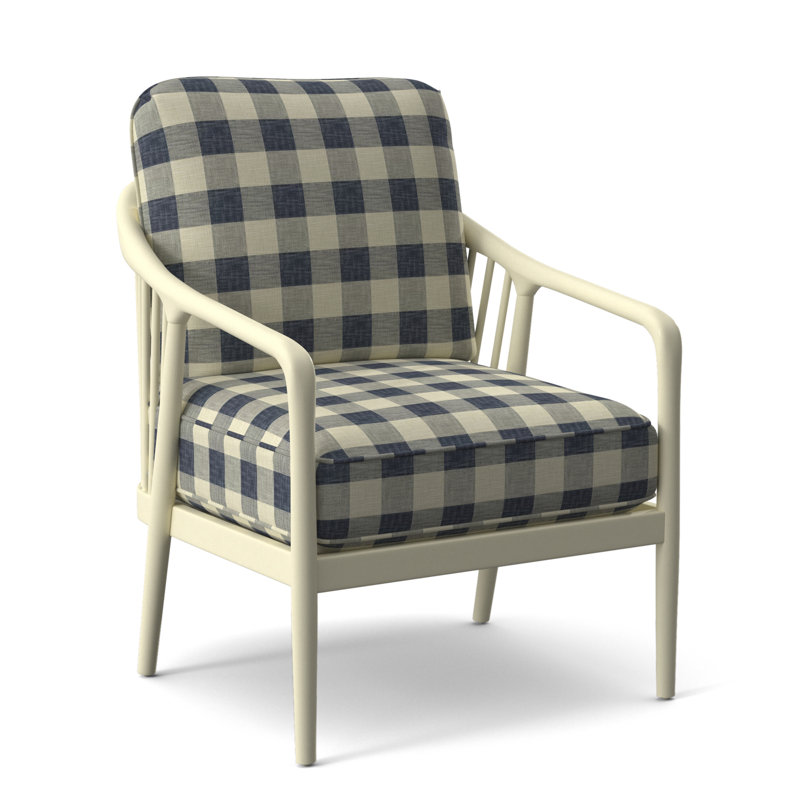 Guinevere Armchair, Sea Glass, Blue Buffalo Check; 0120-61