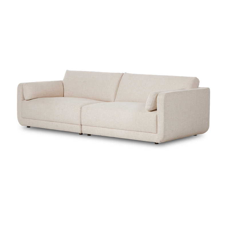 Canapé rembourré 105 po Naples, Mélange de polyester crème