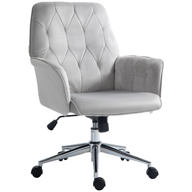 Velvet Desk Chair, Grey