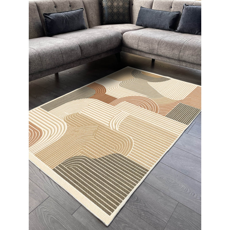 Tapis crème en chenille Bohem, Rectangle 6 pi 11 po x 10 pi 3 po