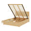 Lit plateforme en bois avec tête de lit moderne, lattes en bois, rangement en dessous et 2 tiroirs-436171690