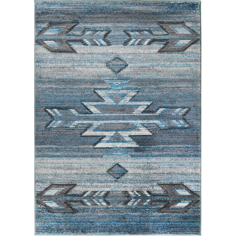 Tapis bleu Tacoma Santa Rosa, Tapis de couloir 2 pi 3 po x 7 pi 7 po