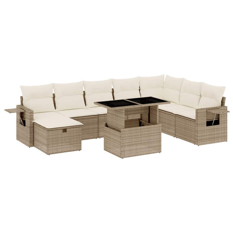 Ensemble de canapé de jardin Vidaxl beige, blanc crème