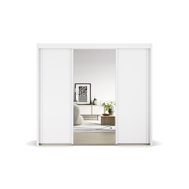 Imperial 3 Door Sliding Wardrobe, 223cm H x 225cm W x 65cm D, Alpine white