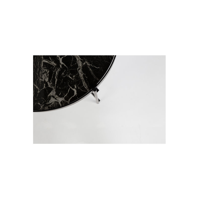 Cupid Glass End Table, Black, 16"H x 25"W x25"D