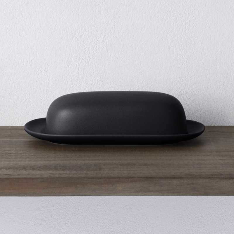 Noritake Colorwave Covered Butter Dish, 8.4'' W X 2.6'' H, Graphite