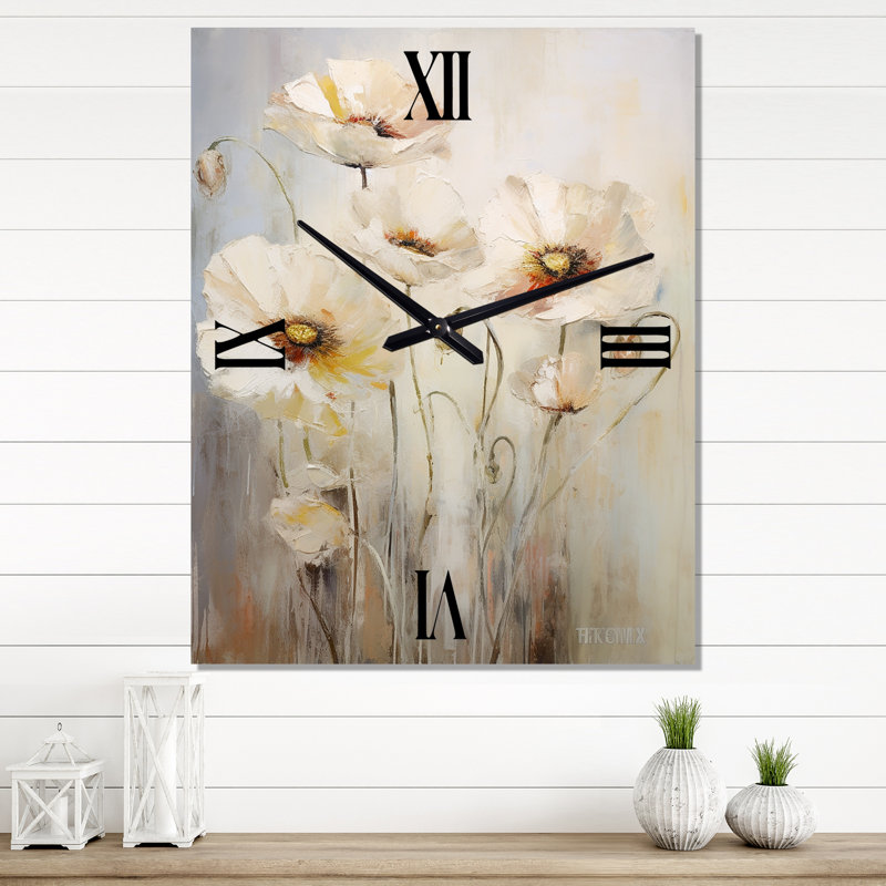 Horloge murale Mizuki - Coquelicots, Grand