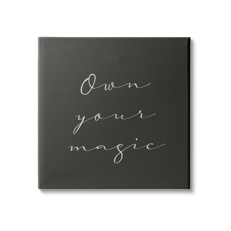 Minimalist Black and White Canvas Quote Wall Art, 17" x 17"