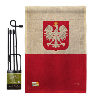 Double Sided 18.5'' H x 13'' W Burlap Flag Set